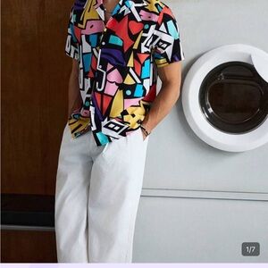 SHEIN Medium Multicolor Graphic Men's Shirt